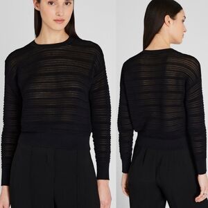 Club Monaco Sheer Ottoman Sweater, black